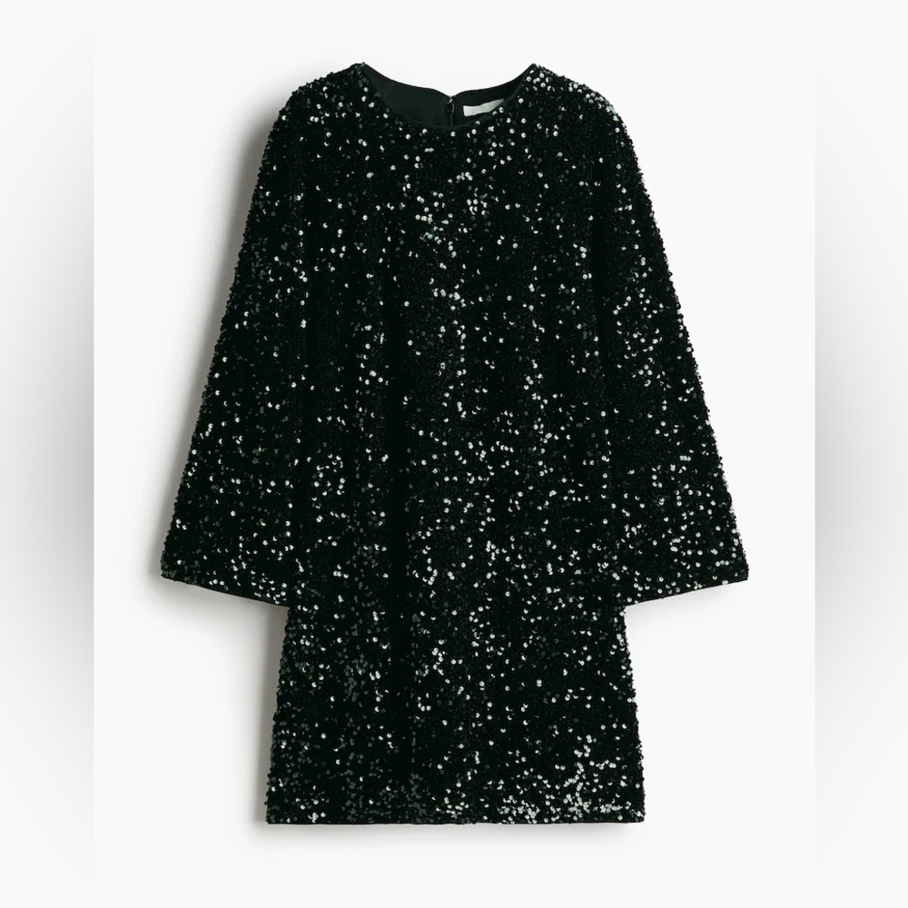H&M black sequin dress NWT